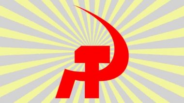 Çizgili arka planda SSCB arması