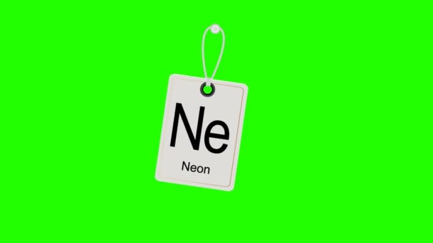 Element periodic chemical periodic table, swinging label. Chromakey. — Stock Video