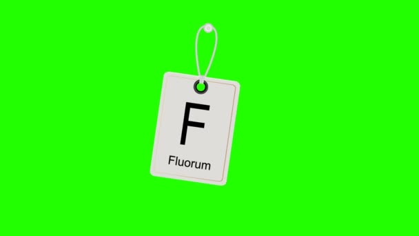 Element periodic chemical periodic table, swinging label. Chromakey. — Stock Video