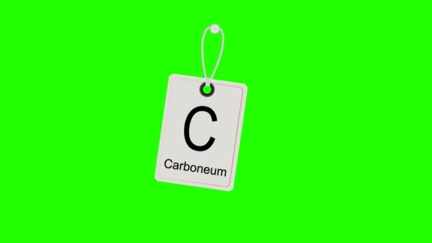 Elemento tabla periódica química periódica, etiqueta oscilante. Chromakey. . — Vídeos de Stock