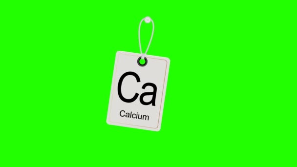 Element periodic chemical periodic table, swinging label. Chromakey. — Stock Video