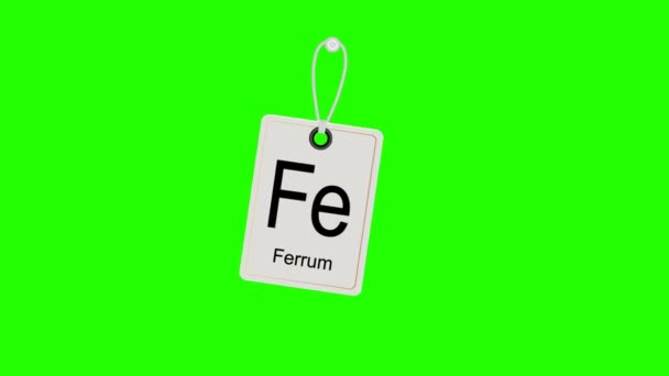 Element periodieke chemische periodieke tabel, swingend label. Chromakey. — Stockvideo