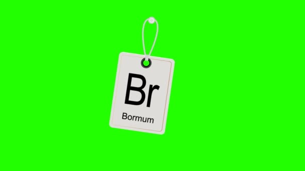 Elemento tabla periódica química periódica, etiqueta oscilante. Chromakey. . — Vídeo de stock