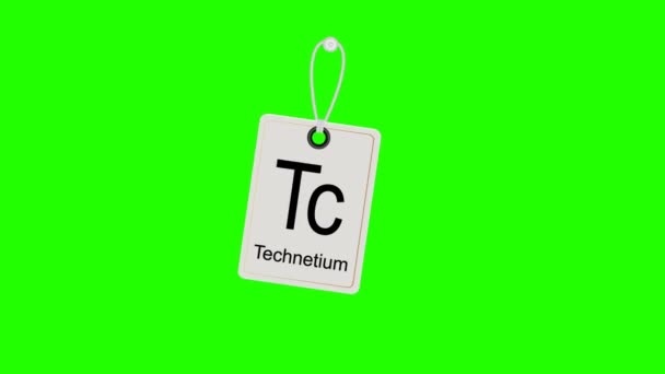 Element periodic chemical periodic table, swinging label. Chromakey. — Stock Video