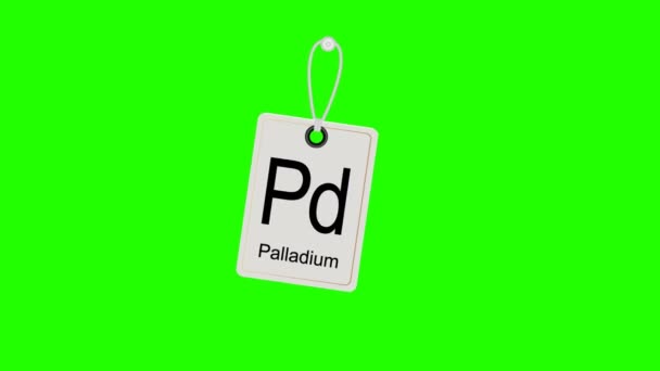 Element periodieke chemische periodieke tabel, swingend label. Chromakey. — Stockvideo