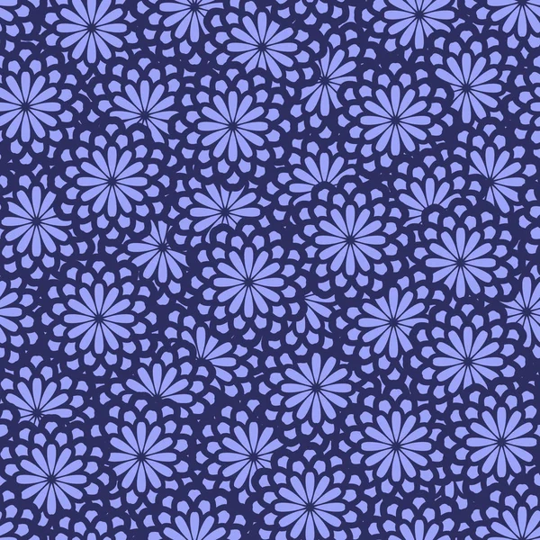 シームレスな抽象的な花柄が明るい紫色の背景 表面デザイン — ストックベクタ