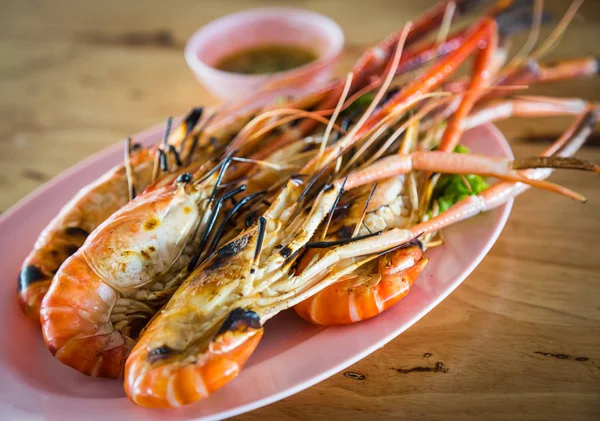 Grilled Shrimp Popular Street Food Thailand — Stock Photo, Image