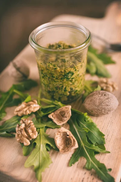 Pesto Casero Vaso — Foto de Stock