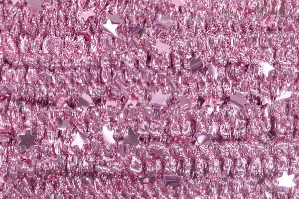 Pink jul tinsel roll baggrund - Stock-foto