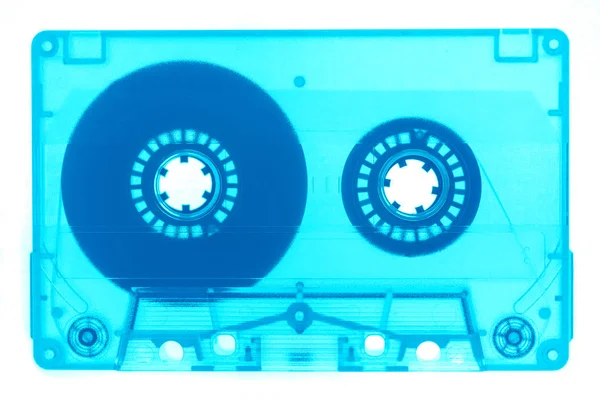 Trendy retro audio cassette tape neon isolated — Stock Photo, Image