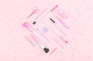 Gümüş pembe güzellik tek boynuzlu at makyaj fırçaları