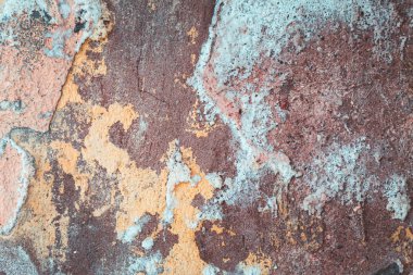 Çatlak yıpranmış eski mavi boya arka plan kapalı soyma