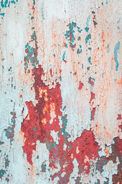 ひび割れた古い青錆びた塗料の背景を風化 — ストック写真