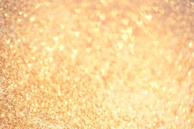 Hearts bokeh arka plan ile altın şenlikli Glitter