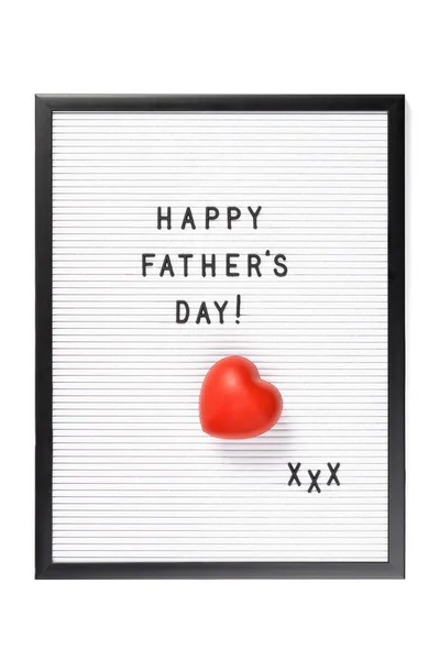 Feliz Día Del Padre Texto Tablero Cartas Con Corazón Rojo — Foto de Stock