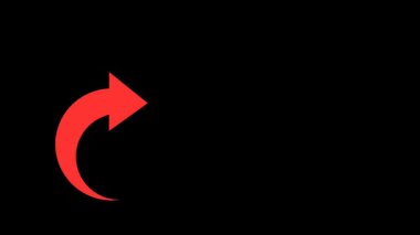 Kırmızı ok hareketi grafiksel animasyon yumuşak hareket ve modern tasarım ile. Sunumlar, iş videoları, bilgi grafikleri, yön kavramları, navigasyon, ilerleme göstergeleri ve Arrow için mükemmel