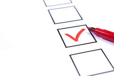 Oylama için bülten ve kırmızı keçeli kalem