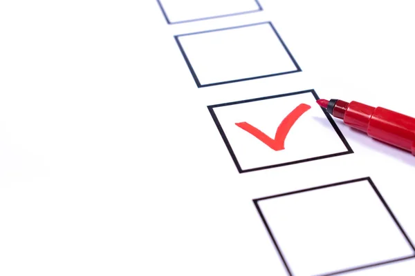 Bulletin and red felt-tip pen for voting