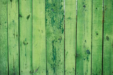 Ahşap tahtalardan yapılmış yeşil renkli duvar.