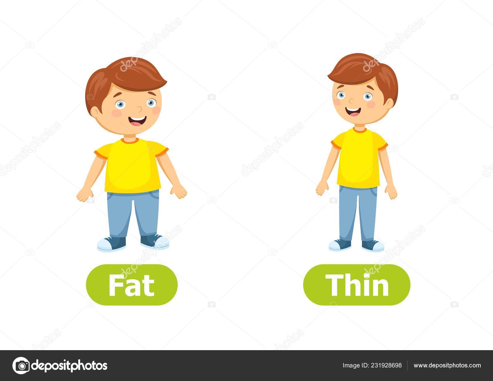 Vector Antonyms Opposites Fat Thin Cartoon Characters Illustration White Background Stock Vector Image by ©nizovatina #231928698 Vector Antonyms Opposites Fat Thin Cartoon Characters Illustration White Background Stock Vector Image by ©nizovatina #231928698