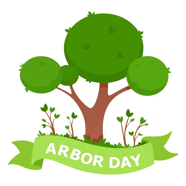 Concepto Del Día Nacional Del Árbol Cartel Ambiental Pancarta Emblema — Vector de stock