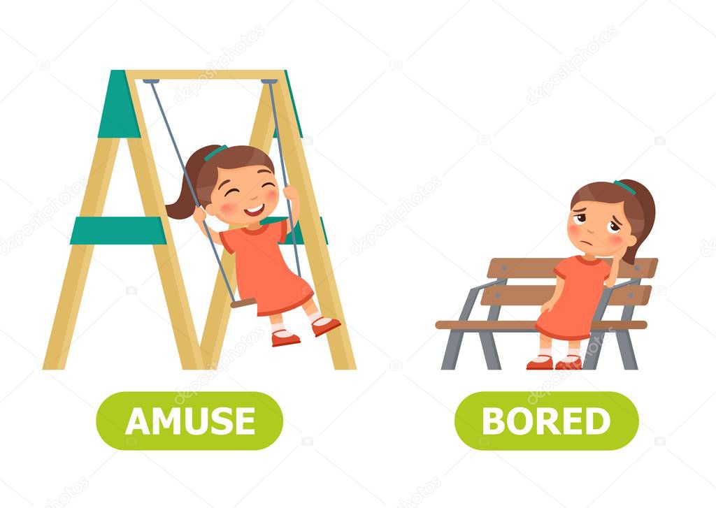 La chica feliz se balancea en un columpio, la chica triste está sentada