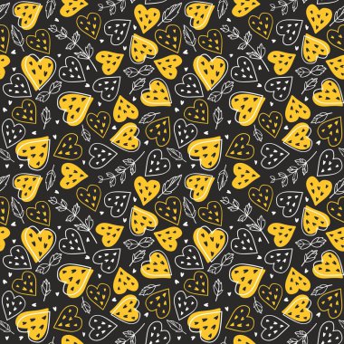 Karpuz kalpleri ve nane ile dikişsiz vektör deseni. Parlak yaz arka plan.