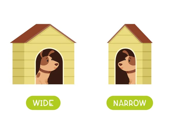 안토니우스의 Wide Narrow 입니다 두께의 주형이 교육용 플래시 부스에 강아지 — 스톡 벡터