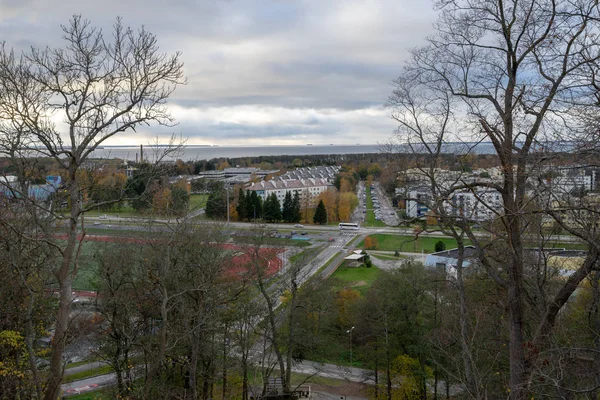 Große Schöne Aussicht Auf Das Meer Und Die Stadt Von — Stockfoto