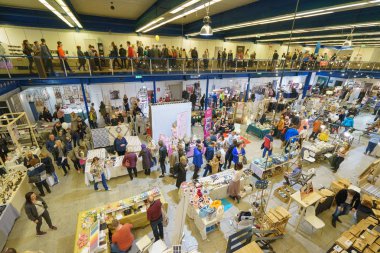 Tallinn, Estonya - 19 Nisan 2019: Disainimess Interjr 2019 in Eesti Nituste Messikeskuses, İç tasarım sergisi
