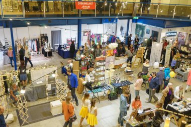 Tallinn, Estonya - 19 Nisan 2019: Disainimess Interjr 2019 in Eesti Nituste Messikeskuses, İç tasarım sergisi