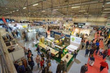 Tallinn, Estonya - 19 Nisan 2019: Disainimess Interjr 2019 in Eesti Nituste Messikeskuses, İç tasarım sergisi