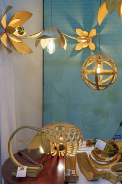 Tallinn, Estonya - 19 Nisan 2019: Disainimess Interjr 2019 in Eesti Nituste Messikeskuses, İç tasarım sergisi