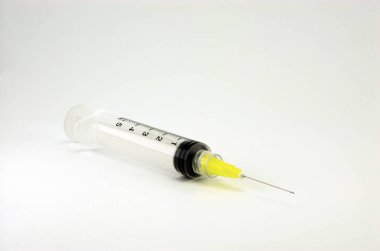 Endodontik şırınga kızarma diş kök kanallar için. Close-up diş tedavisi için makro araçları