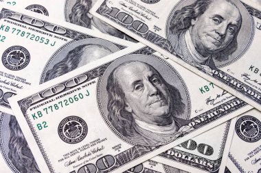 Para birimi bize doları banknot yakın çekim. Başkan portresi