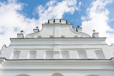 Kilise Haç Mavi bir gökyüzü karşı kapatın. Ortodoks din ve Hıristiyanlık kavramı