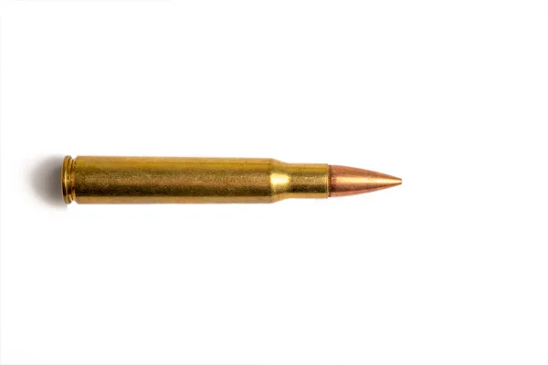 Bullet Automatic Rifle Close Isolate White Background Background Texture — Stock Photo, Image