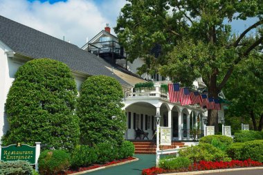 North Wales, Pa - 2 Eylül 2018: The William Penn Inn, bir kerelik koç son 300 yılı aşkın bu Güneydoğu Pennsylvania ilçesinde durdu ve hala lüks yemekler sunmaktadır ve odalar konaklama sunmaktadır.