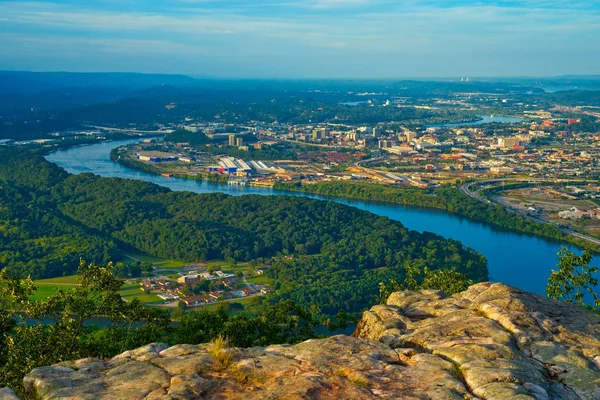 Weergave Van Chattanooga Tennessee Van Een Hoog Punt Lookout Mountain — Stockfoto