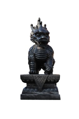 Beyaz arka plan üzerinde izole Çin guardian lions