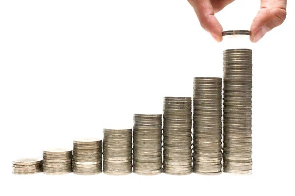 İş büyüme kavramı, Finansal büyüme, Adam'ın el sikke yığını üzerinde para koymak, sikke yığınları artan