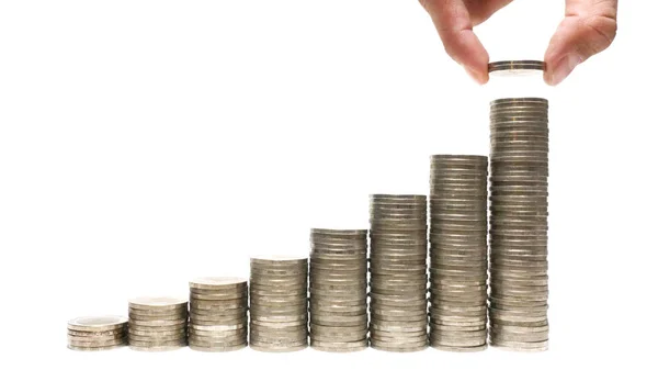 İş büyüme kavramı, Finansal büyüme, Adam'ın el sikke yığını üzerinde para koymak, sikke yığınları artan