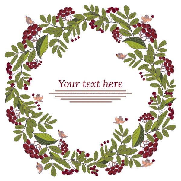 Floral garland. Floral wreath with space for text