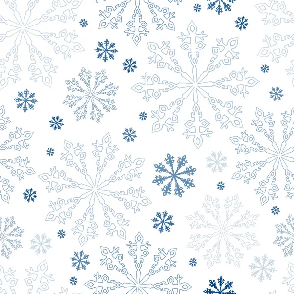 Fondo Copos Nieve Sin Costuras Navidad Invierno Patrón Copo Nieve — Vector de stock