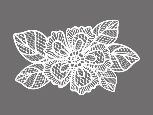 White lace pattern with flowers. White floral lace pattern