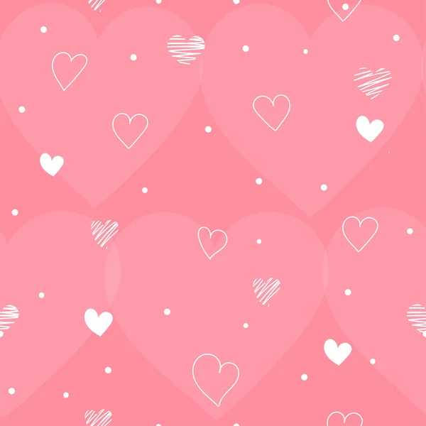 Pink Seamless Pattern Valentine Day White Hearts Валентина Бесконечное Украшение — стоковый вектор