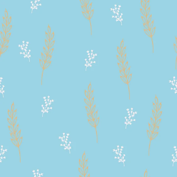 小麦の耳と美しいシームレスな背景 — ストックベクタ
