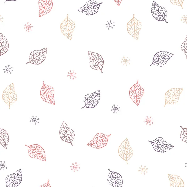 色付きの葉と美しいパステルシームレスなパターン. — ストックベクタ