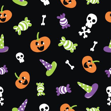 Komik Cadılar Bayramı desenleri elemanları ile