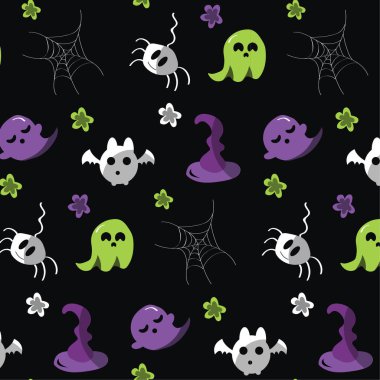 Komik Cadılar Bayramı desenleri elemanları ile